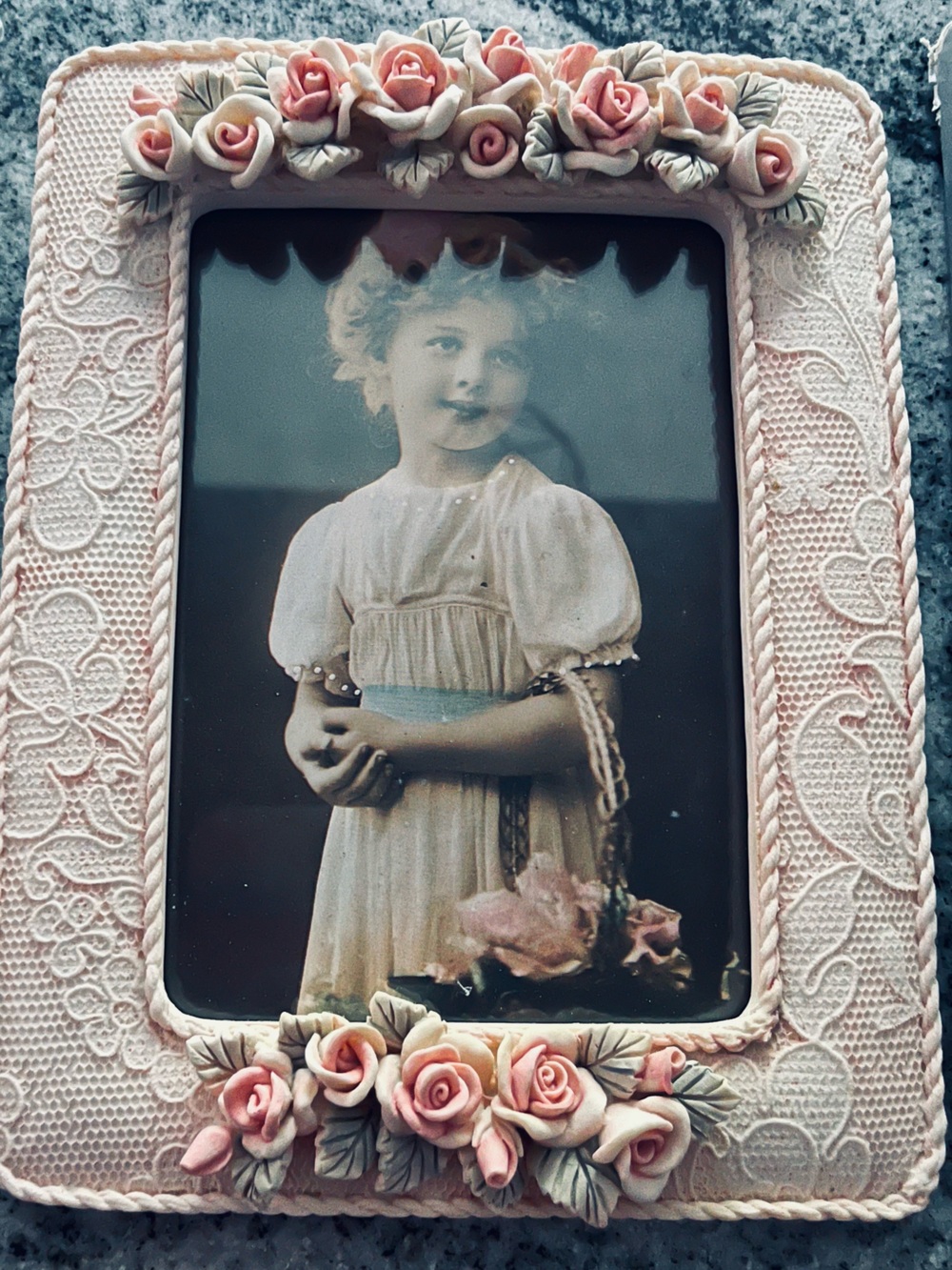Vintage Rose Encrusted 3 Dimensional
Picture Frame NIB Shabby Chic 8X6